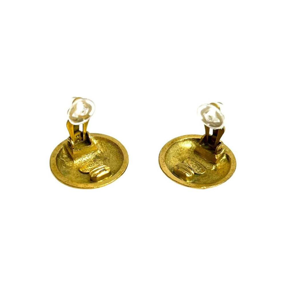 CHANEL Authentic Vintage Gold Logo Earrings - Picture 5 of 5